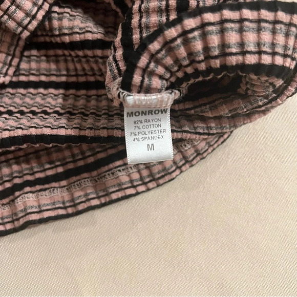 Revolve Monrow Ribbed Striped Knit 3/4 Sleeve Bodycon Midi Dress Women’s Size M - Picture 9 of 14